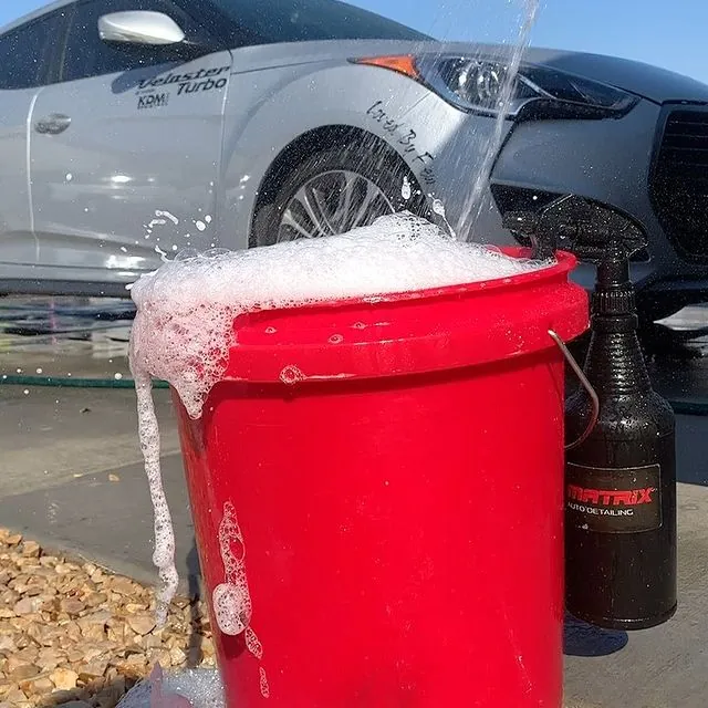A foam bucket and a Matrix bottle